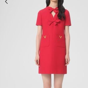 Private Label Red Mini Dress with Bow Accents